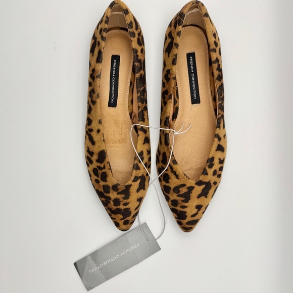 NWT French Connection Leopard Print Ballet Flat Point Toe "Daisy", Size 7 (37) - Picture 7 of 11